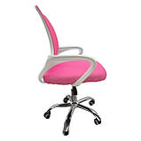 Крісло офісне Bonro 619 біло-рожеве, фото 9