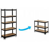 Стелаж металевий 150х70х30см Siker GoodTool P7030 чорний 5 полиць, фото 8