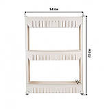 Полиця етажерка для ванної на колесах сіра Bonro B03, фото 3