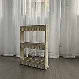 Полиця етажерка для ванної на колесах сіра Bonro B03, фото 4