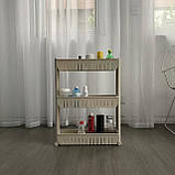 Полиця етажерка для ванної на колесах сіра Bonro B03, фото 5