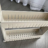 Полиця етажерка для ванної на колесах сіра Bonro B03, фото 7