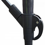 Парасоля садова з нахилом чорна Bonro B-7218 3м 6 спиць, фото 4