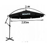 Парасоля садова з нахилом чорна Bonro B-7218 3м 6 спиць, фото 5