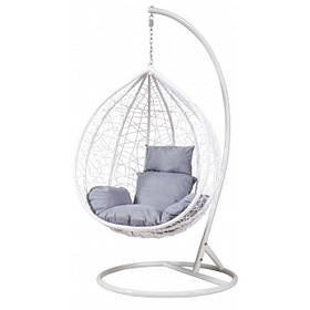 Підвісне крісло-гойдалка кокон Bonro 329 L (біло-сіре)