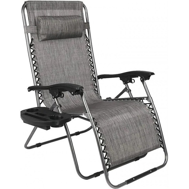 Шезлонг лежак Bonro СПА-167A сірий, фото 1