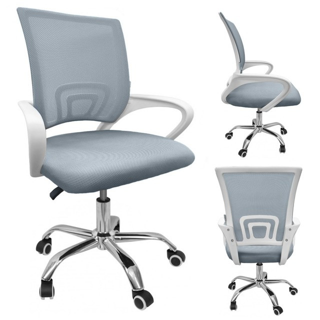 Крісло офісне Bonro 619 біло-сіре, фото 1