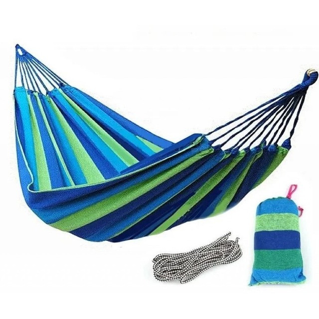 Гамак двомісний підвісний з тканини 270х150 Bonro B-091 зелений + чохол 120 кг, фото 1