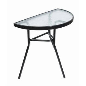 Столик для балкона тераси саду напівкруглий Bonro B-1913 чорний