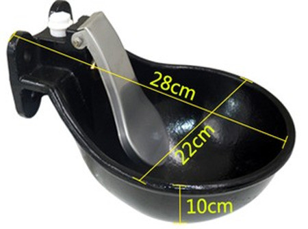 Поїлка чашкова чавунна 1.8 л для ВРХ (корови, телята, коні) з нержавіючим язиком і латунним клапаном, фото 1