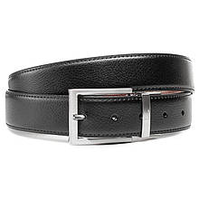 Ремінь чоловічий шкіряний Semi Line Black/Brown (P8231-0 M) двосторонній з натуральної шкіри ширина 3.3 см розмір M