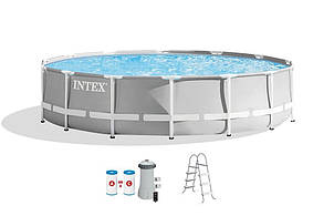 Каркасний басейн Intex 26716 (99*366 см., об'єм: 8592 л., фільтр 2006 л/год, драбина)