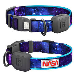 Нашийник для собак з підсвічуванням WAUDOG LED, NASA21, Type-C, M-L, Ш 25 мм, Дов 41-62 cm