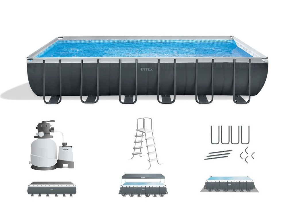 Каркасний басейн Intex 26364 (732*366*132см, сходи, фільтр-насос, підстилка, тент), фото 1