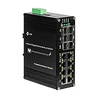 PoE-комутатор 14-портовий керований L2+ E-LINK ETH-IMC2408MP гігабітний з 8 портами PoE, 240W (73-00150), фото 4