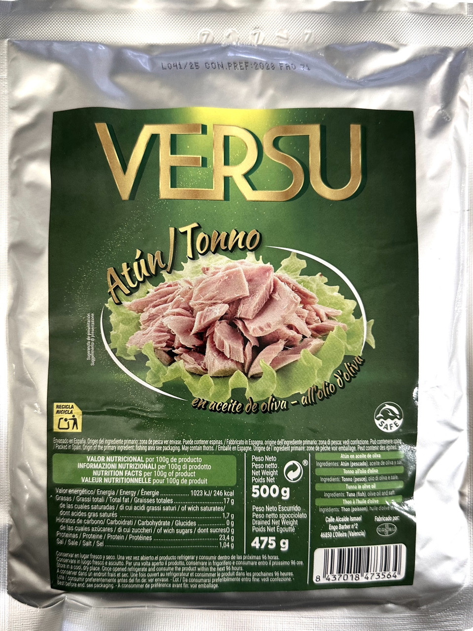 Тунець  у фользі в оливковій олії VERSU de oliva 500 г