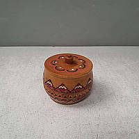 Сільничка-перечниця ємності для спецій Б/У Сільничка дерев'яна розмальована, 6х4 см