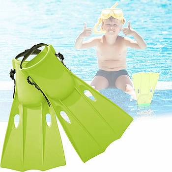 Зручні дитячі ласти для плавання Intex 55937 Салатові Ласти з регулюванням розміру 38-40