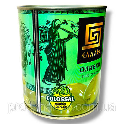 Оливки Ellada Colossal з кісточкою 850 мл, фото 4