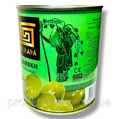 Оливки Ellada Colossal з кісточкою 850 мл, фото 3