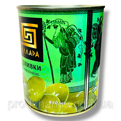 Оливки Ellada Colossal з кісточкою 850 мл, фото 2