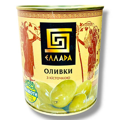 Оливки Ellada Мамонт з кісточкою 850 мл, фото 5