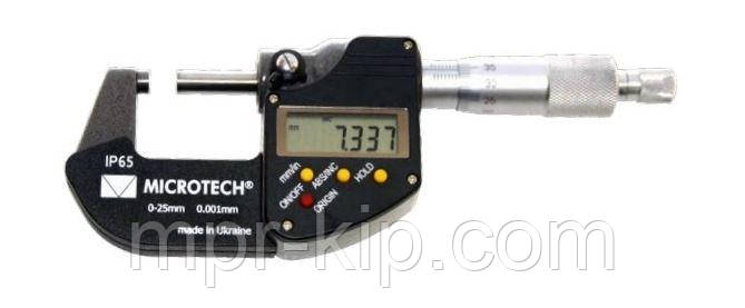 Мікрометр цифровий МКЦ-50 IP65, діапазон 25-50 мм, дискретність 0,001 мм, RS-232, держреєстр №У1987-95, Україна, фото 1
