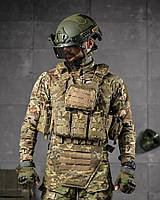 Плитоноска 4 швидких скидання з напашником Cordura піксель ДЛ63965