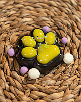 Іграшка антистрес котяча лапка сквіш лапа котика тягучка таба лапки black/yellow ВТ7700