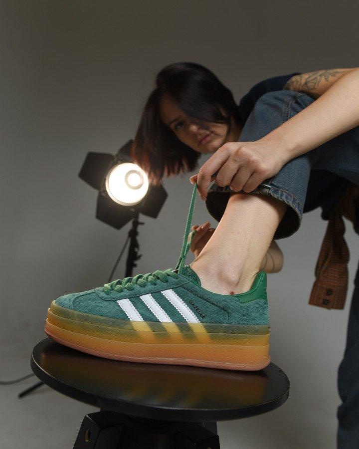 Жіночі кросівки adidas gazelle green НП4908, фото 1
