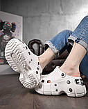 Жіночі крокси на платформі meetal white ДЛ6446, фото 7