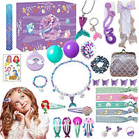 Подарунковий набір, адвент календар «Русалочка», набір біжутерії та аксесуарів для дівчаток ВТ7547