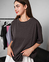 Футболка сіра стрази ВТ6336