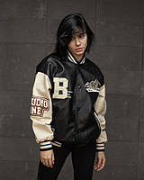 Кожанка college чорна ВТ7726