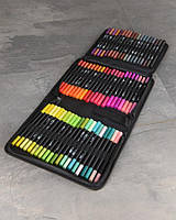 Акварельні маркери двосторонні 120шт із сумкою, Color pencil / Набір маркерів для малювання НП4996