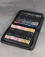 Акварельні маркери двосторонні 48шт з сумкою, Color pencil / Набір маркерів для малювання НП4993