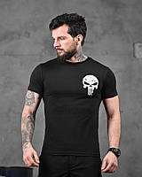 Хлопкова мілітарі футболка порожнеча чорна ДЛ6351