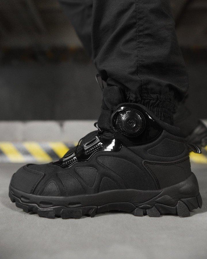 Тактичні черевики на автошнурівці чорні ВТ4736, фото 1