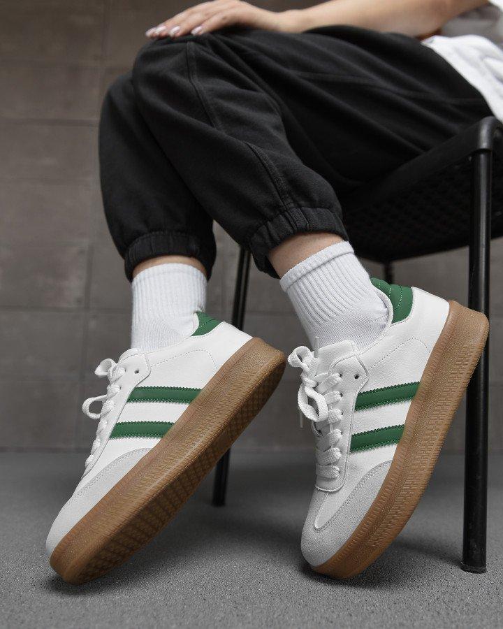 Жіночі кросівки samba white/green НП4937, фото 1