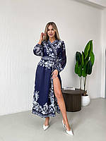 Плаття з вишивкою жіноче на запах 42-46