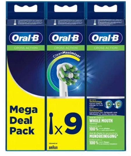 Змінні насадки для зубної щітки Oral-B Pro Cross Action 9 шт
