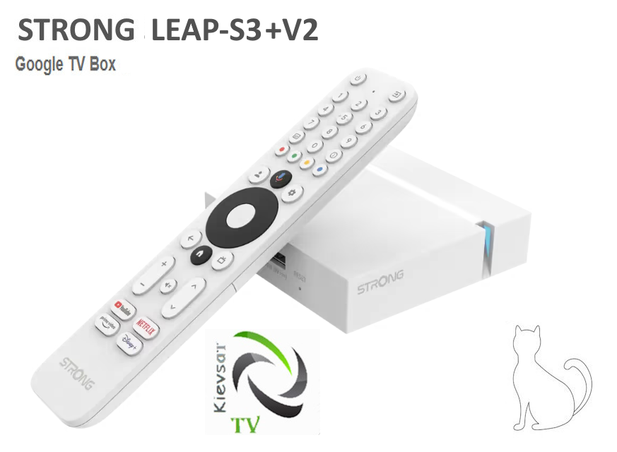 STRONG LEAP-S3+ V2  | Google TV медіаплеєр з сертіфікатами Netflix, HDR, Dolby Digital ATMOS
