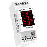 Вольтметр DigiTOP ВМ-3 NEW, трифазний DIN, фазне ~100 B... ~400 B, джитоп