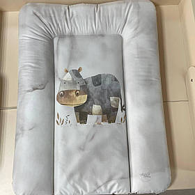Пеленальний матрац 50 х 70 см Ceba Baby Сірий Бегемотик