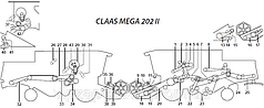 Ремені на комбайн Claas Mega 202 II