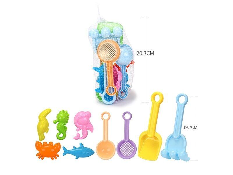 Пісочний набір WT 009 X (300/2) 9 елементів, у сітці, фото 1