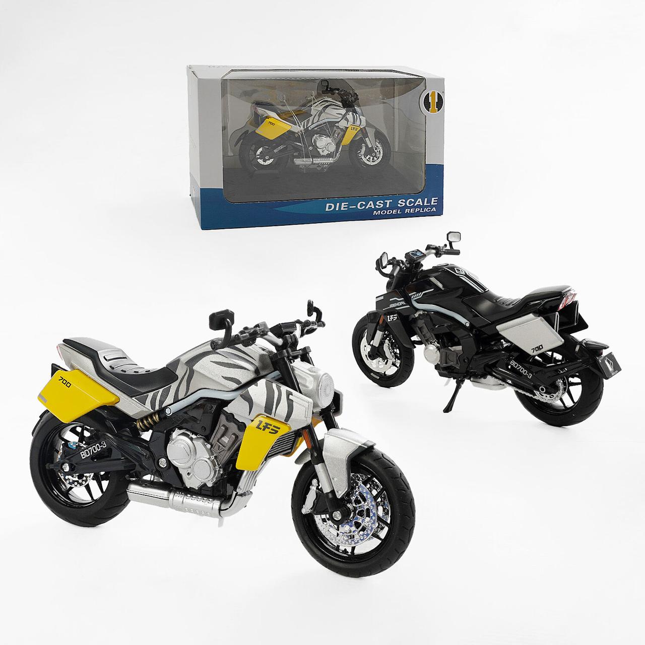 Мотоцикл металопластиковий M 12-14 B (48/2) 2 види, звуки, підсвічування, гумові шини, рухливі елеме, фото 1