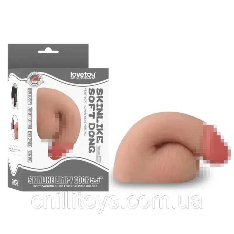Накладний пеніс для носіння Skinlike Limpy Cock 5.5, Телесный