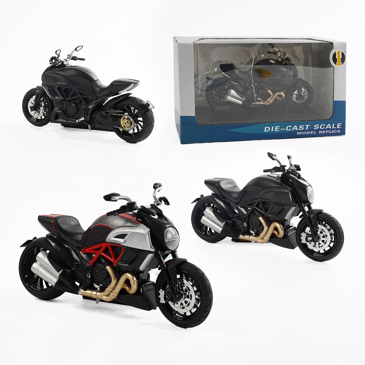 Мотоцикл металопластиковий M 12-2 B (48/2) 2 види, звуки, підсвічування, гумові шини, рухливі елемен, фото 1