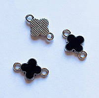 Конектор конюшина 9,5*15 мм чорний у сріблі